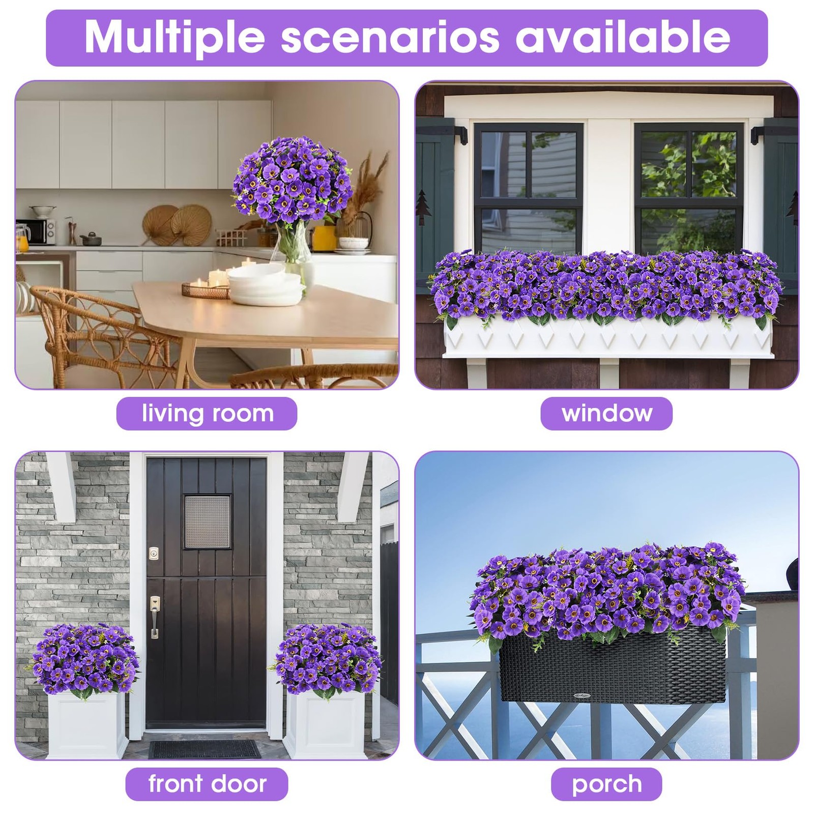 12 Bundles Artificial Flowers for Outdoors Decoration, Fake Daisy Silk Flower…
