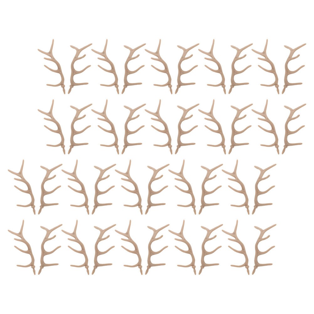 24 Pairs Mini Plastic Deer Antlers Jewelry Accessories for Festive Holiday Decor