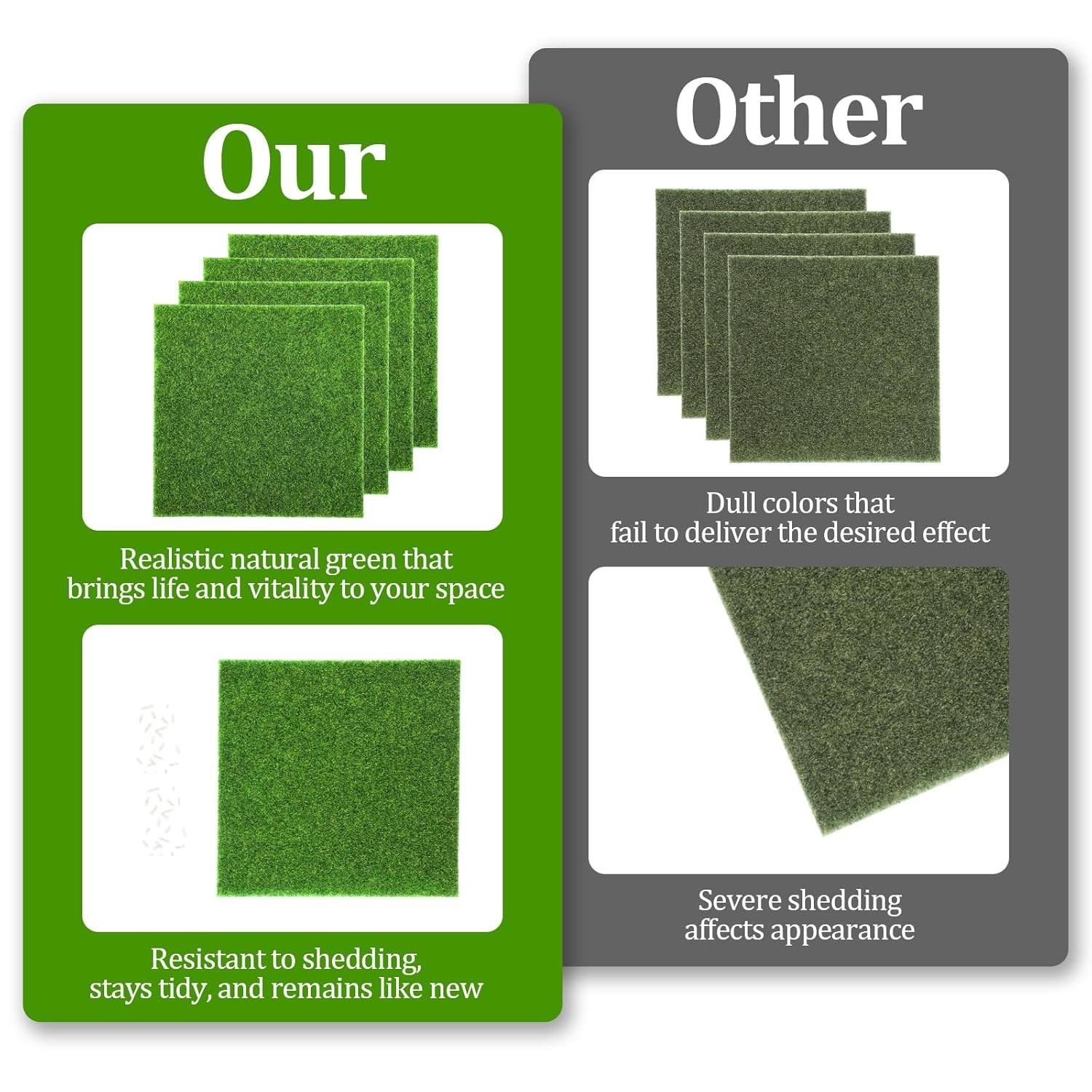 Artificial Miniature Moss Fairy Grass Decor 6 x 6 Inch Small Artificial Grass
