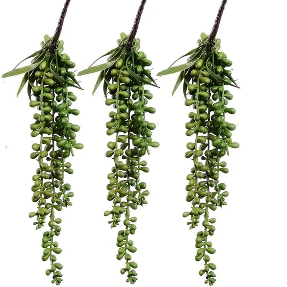 3 Pack Artificial Plant Succulent Plants Hanging String Pearls Plant Fake Lov…