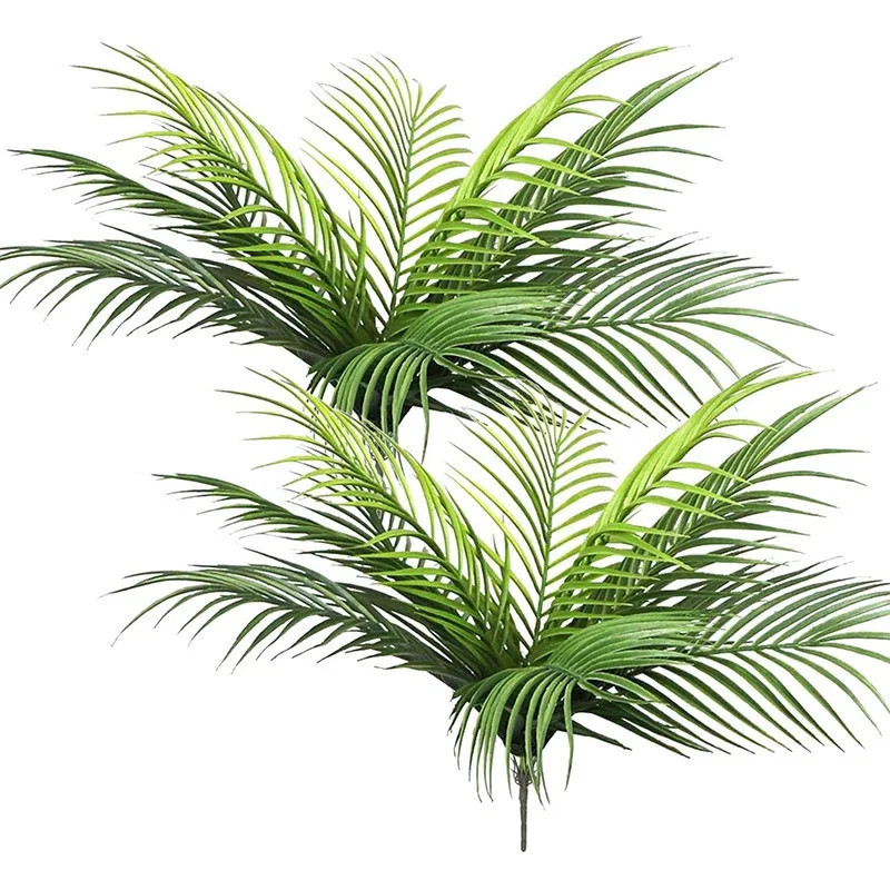 20.47in 9Leaves Artificial Tropical Plants Fake Palm Plant Branch Green