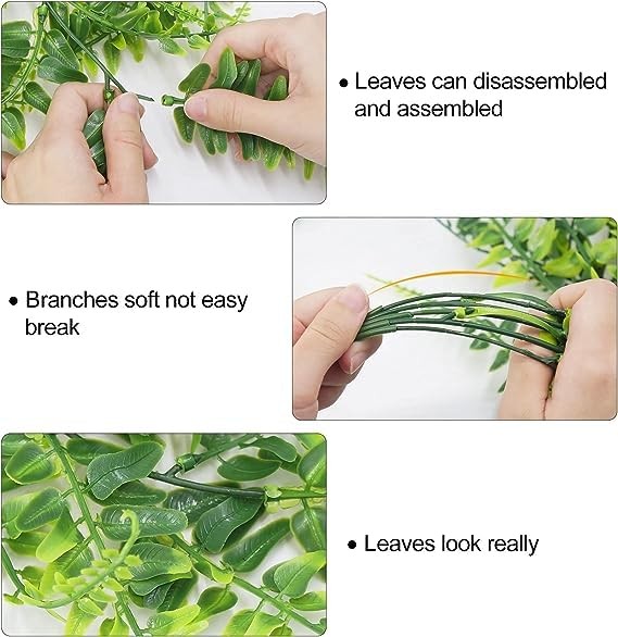Artificial Hanging Plants Fern Vine – 6PC Fake Ivy Leaves Decoration for Indo…