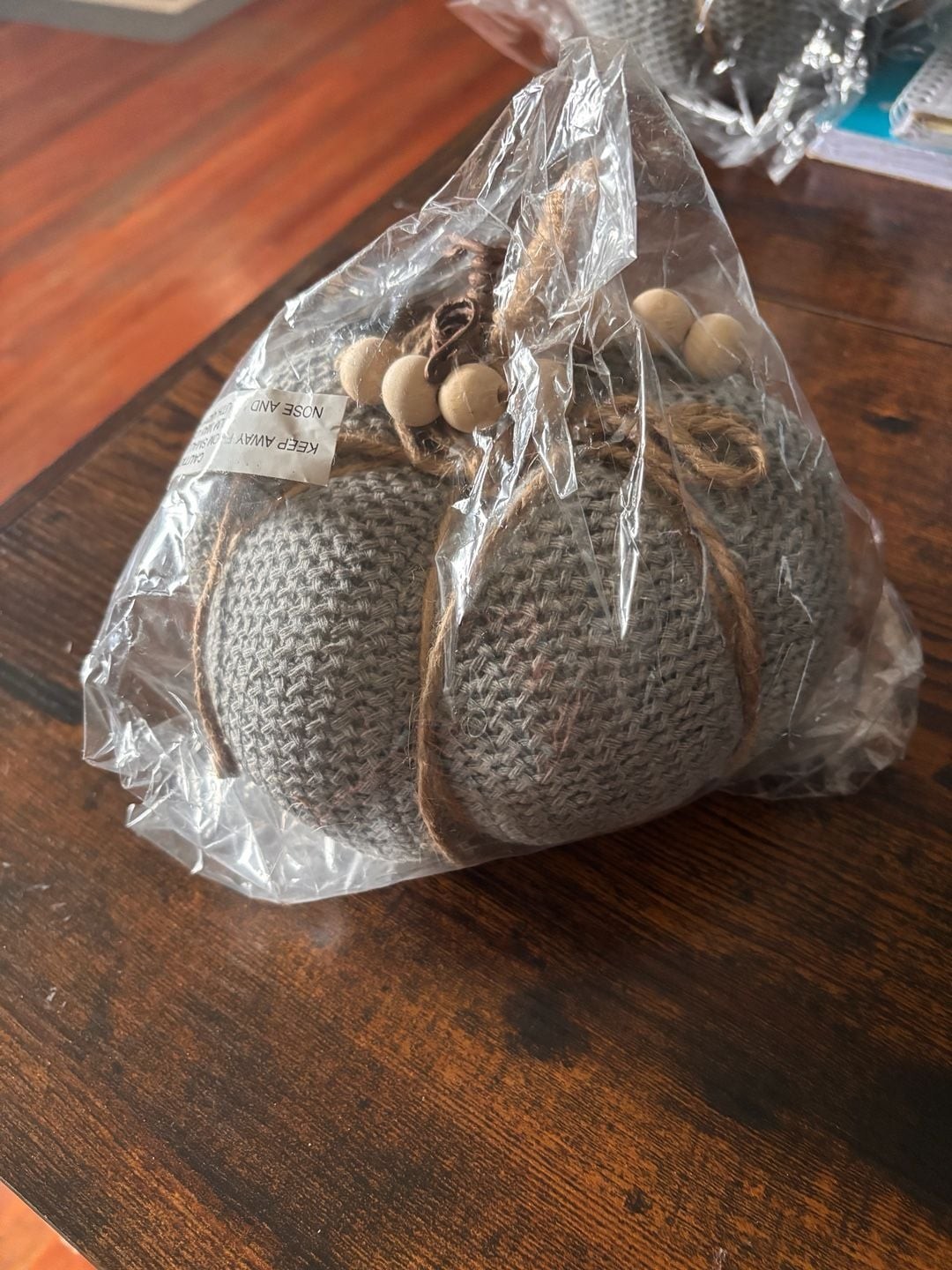 PD Home & Garden Gray Knit Decor Pumpkin 4 items -available price is for one .
