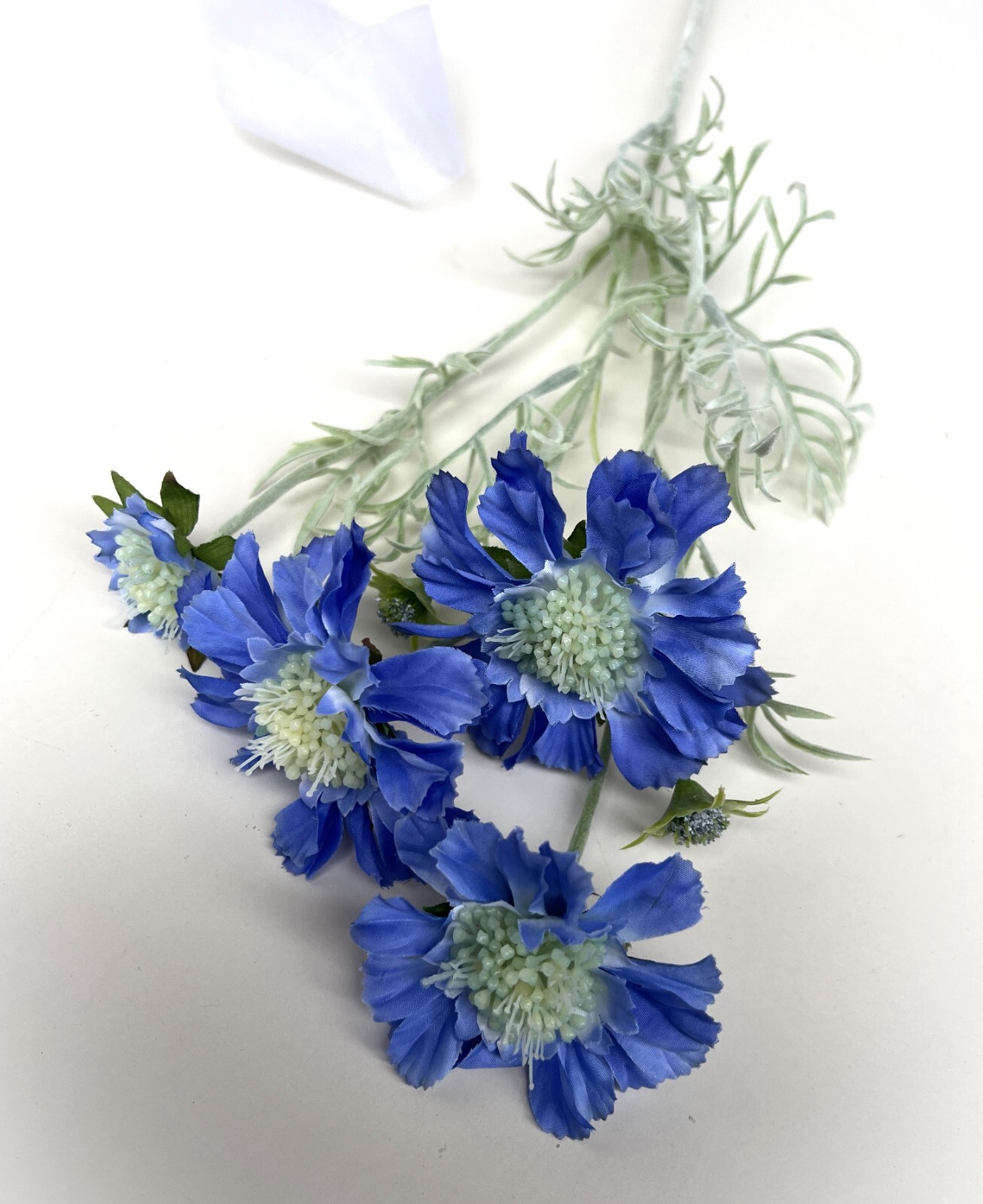 Scabiosa Stem Blue Scabious Spray Faux Silk Cottage Flowers Blue Scabiosas x 1