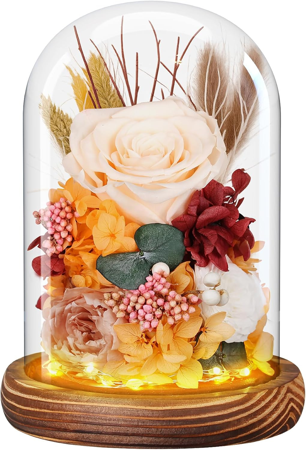 Mother’s Day Flower Gifts for Mom – Preserved Rose in Glass Dome