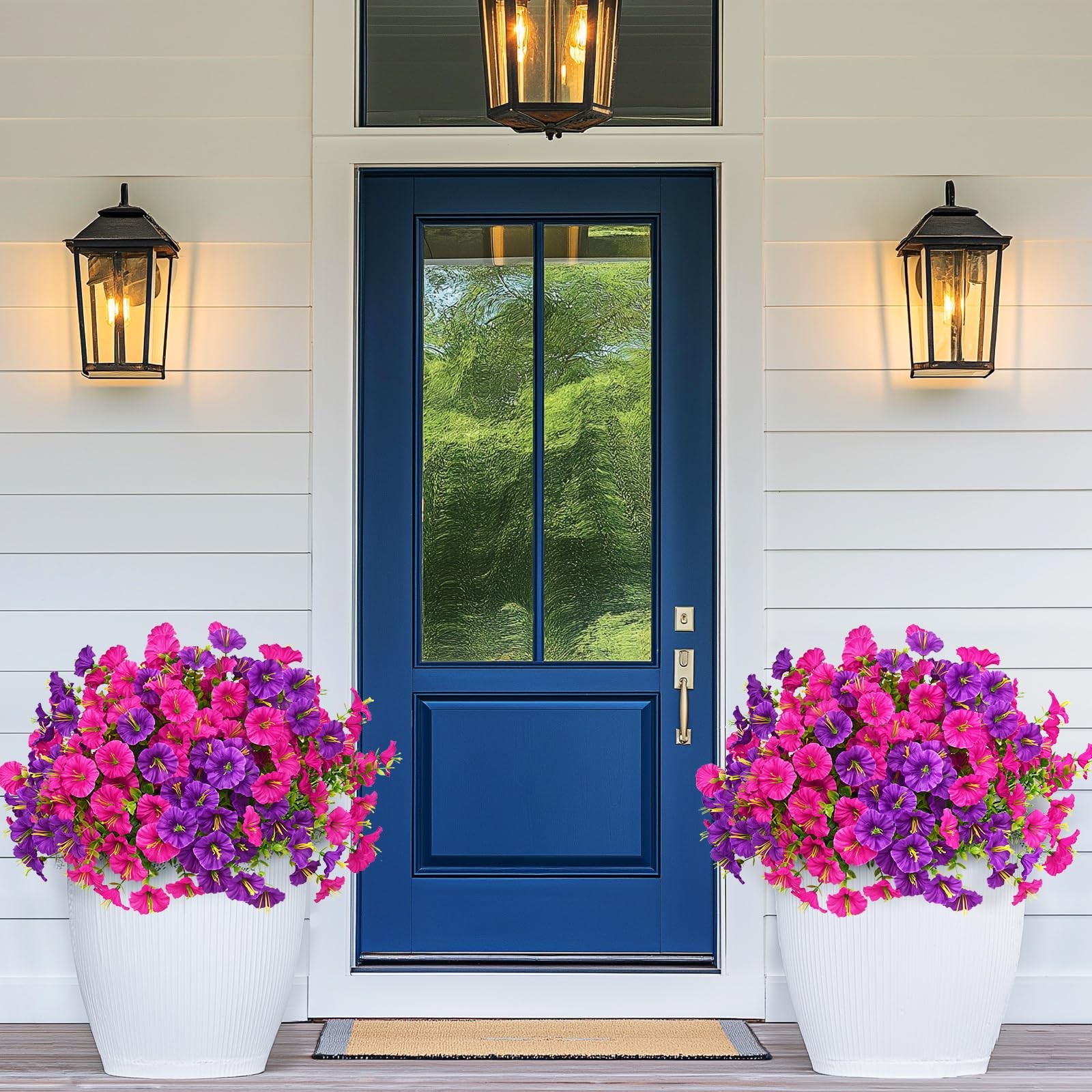 12 Bundles Look Real Artificial Flowers for Outdoors, Realistic Fake Outdoor …