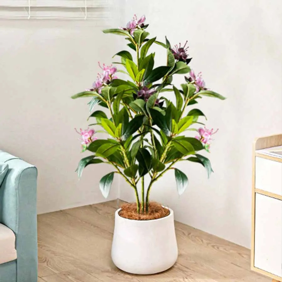 80/120cm Tropical Artificial Ficus Large Banyan Plants Plastic Fiddle Fig