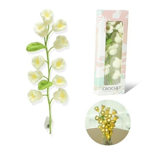 Lily of The Valley Lamp Crochet Flowers Bouquet Cute Night Light for 1pc