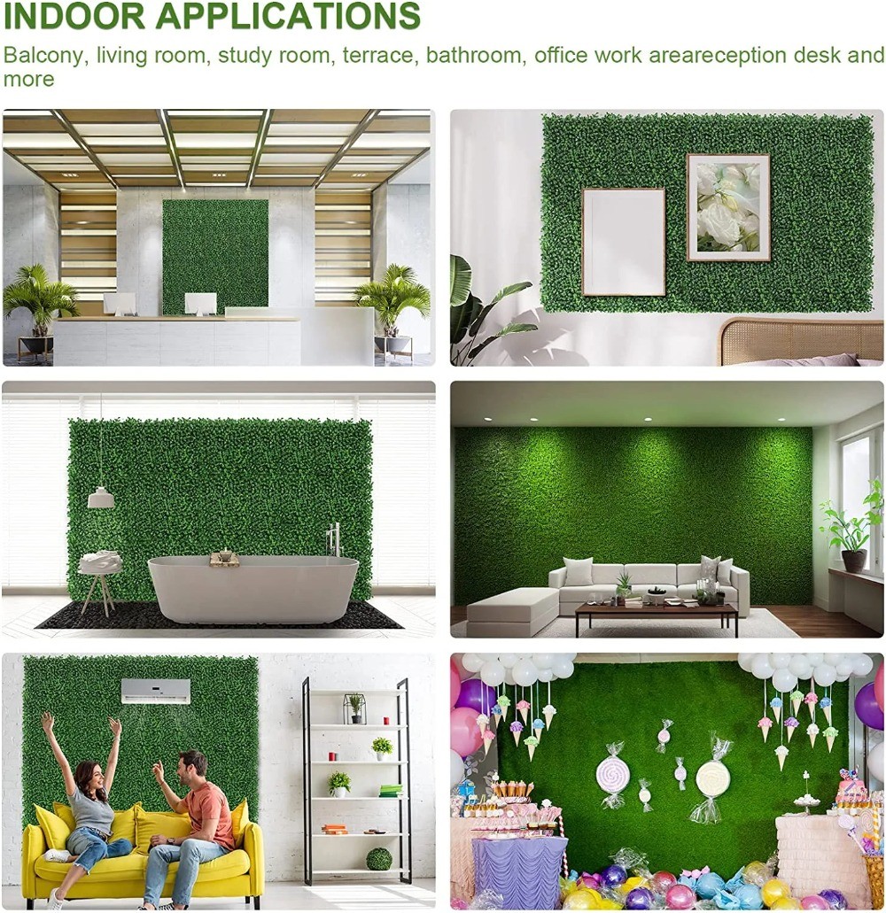 4-Layer Grass Wall Panels, 10″x 10″(10pcs) Artificial Green Wall Panel Backdrop