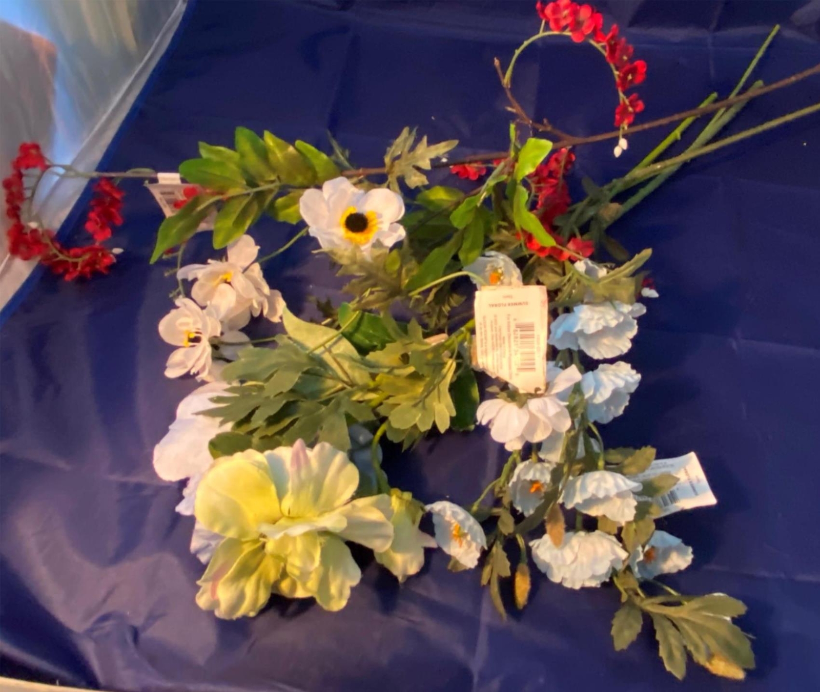 Mixed Lot of 5 Artificial Flowers Long Stem Bloom Room Decorations Variety Craft
