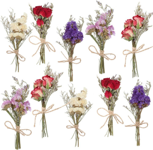 10 Pack Dried Flower Forget Me Not Bouquets Natural Dried Flower with Stem