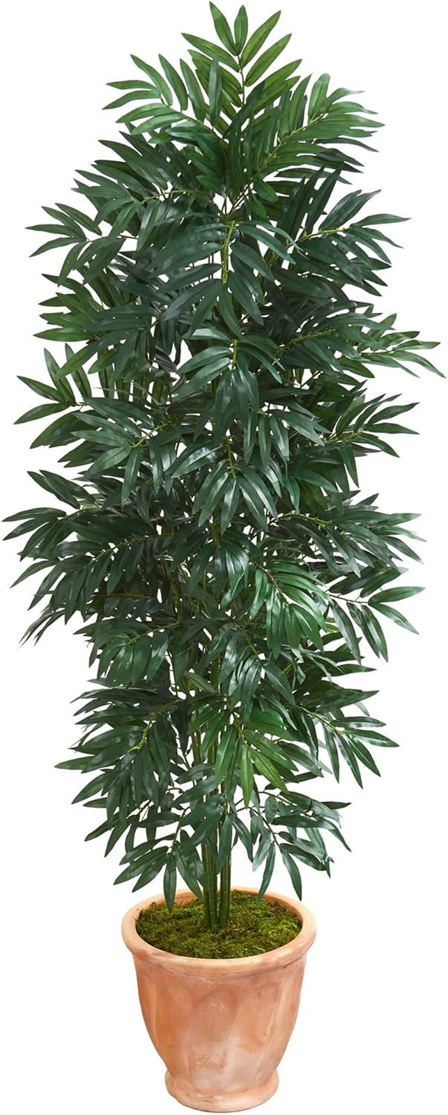 5′ Bamboo Palm in Terra Cotta Planter – Lush Green Artificial Plant