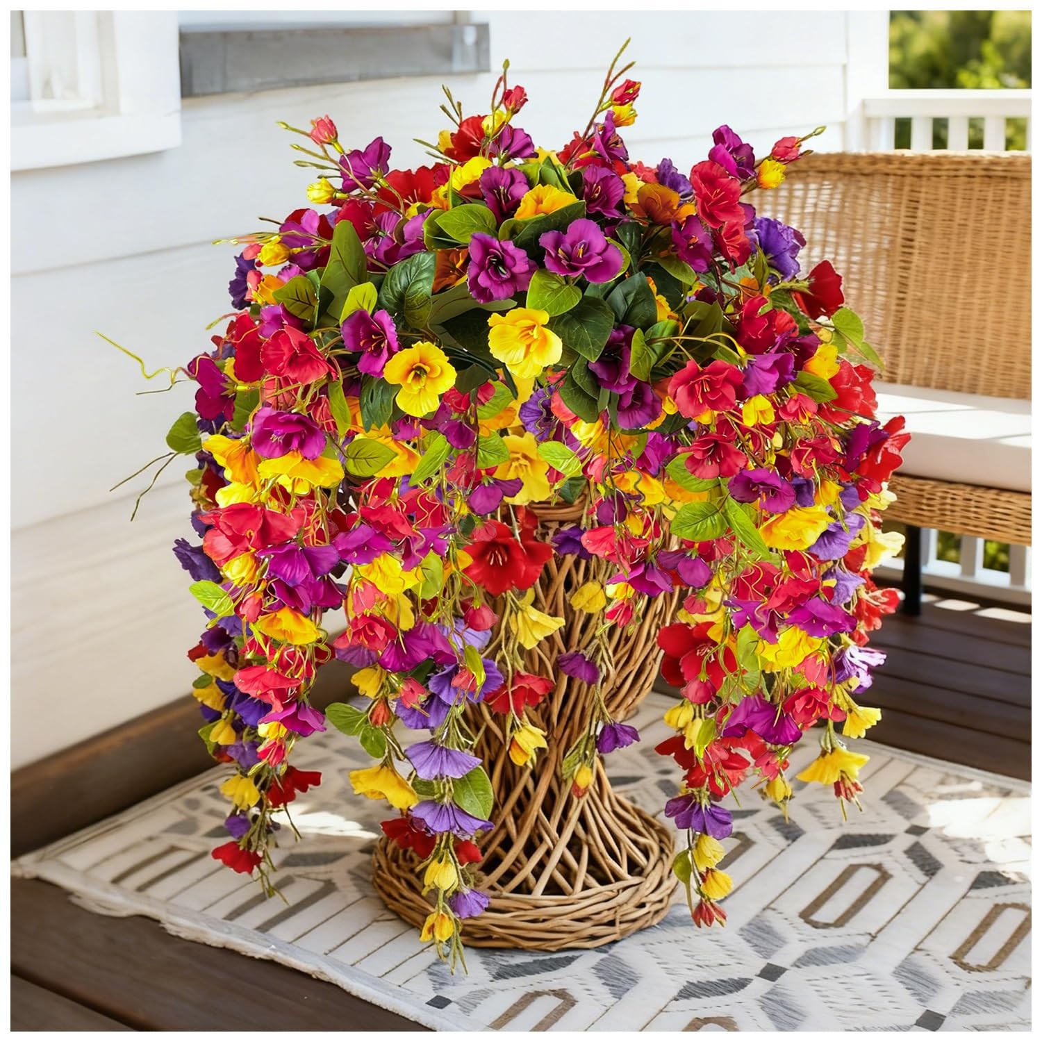 4 Pcs Fake Hibiscus Artificial Hanging Flowers, Mixed Colorful Silk Hibiscus …