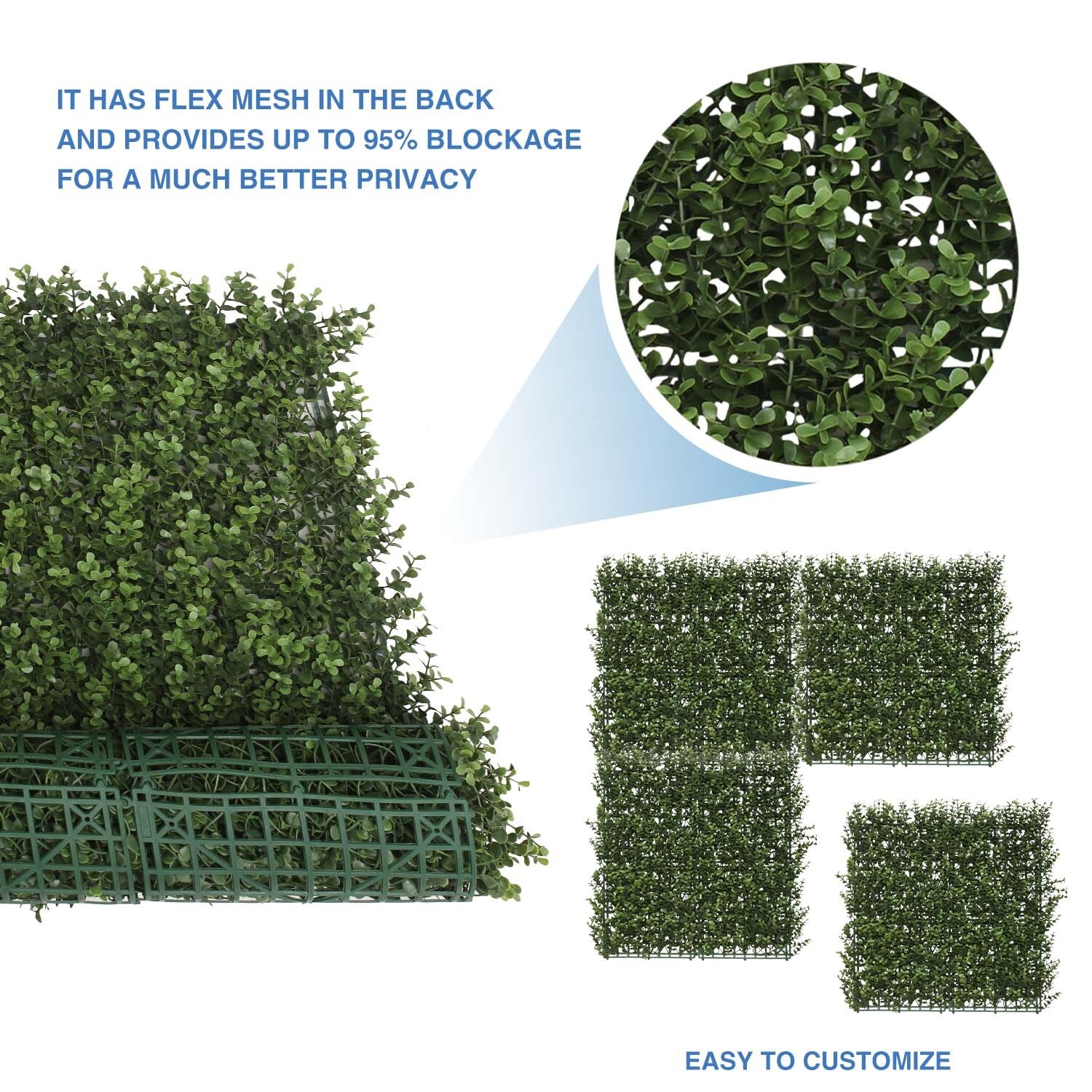 Clearance Sale 20″ Artificial Olive Buxus Leaf Fence Panel Home Holiday Decor