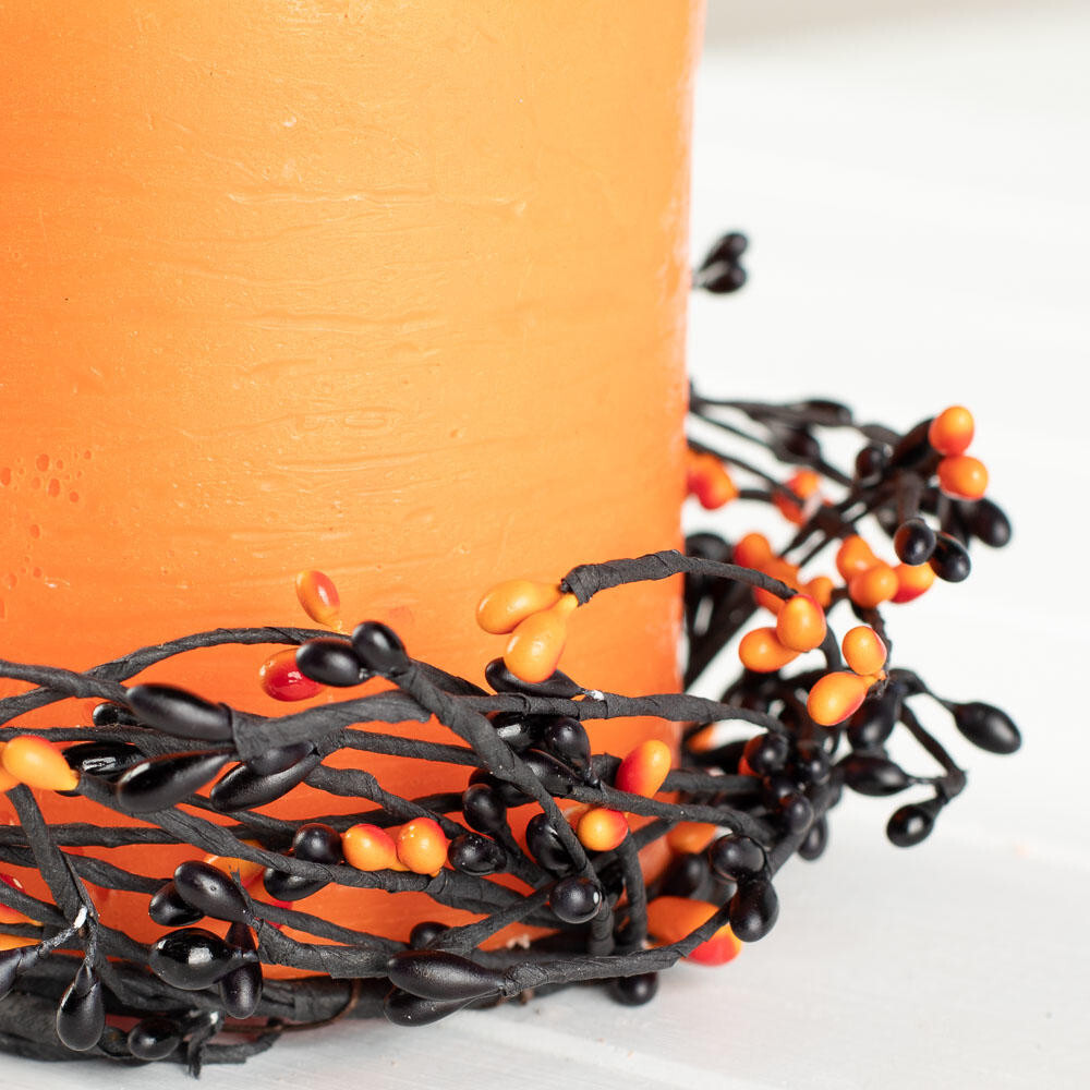 Group of 4 Fall Black and Orange Pip Berry 8-1/2″ Rings