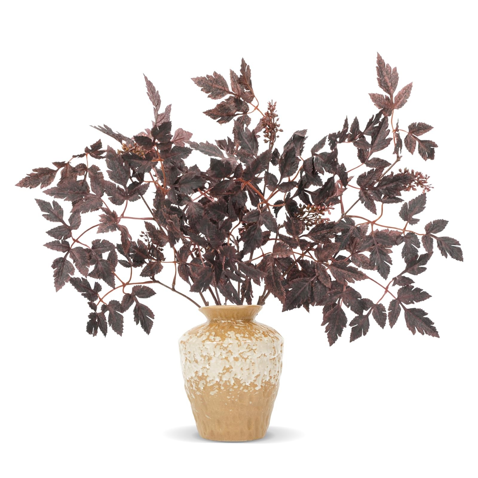 24″ Artificial Purple Stems for Vase, Faux Cimicifuga Leaves with Berries, De…