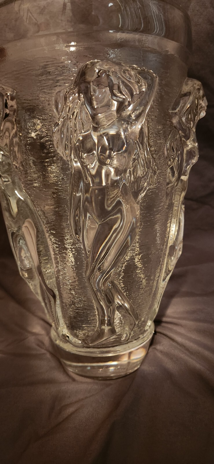 3D Dancing Nude Women Flower Vase HEAVY THICK GLASS