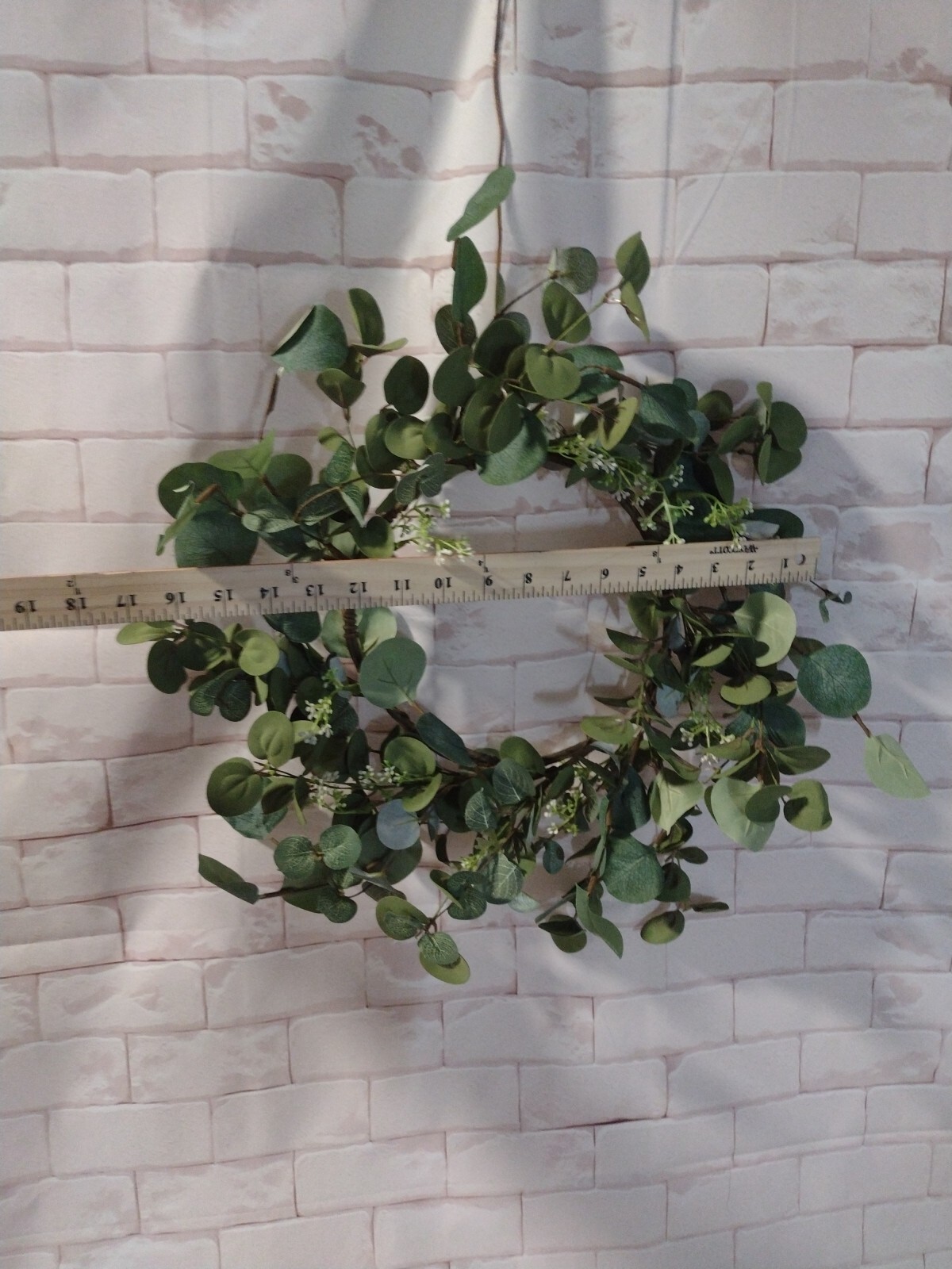 Wreath Ring 16″ Green Eucalyptus Wreath. Wedding , Home, Realistic Foliage Decor