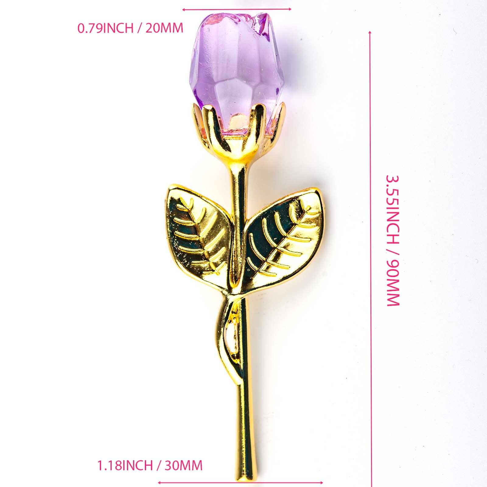 Crystal Rose Eternal Flower Figurine Gift for Women on Birthday, Mother’s Day..