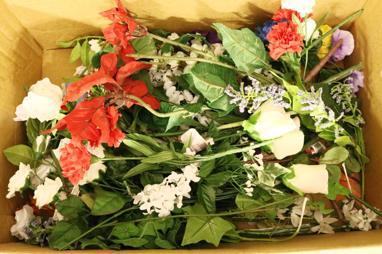 Artificial Flowers Large Lot Various Types & Colors + 6 Vases Read Description