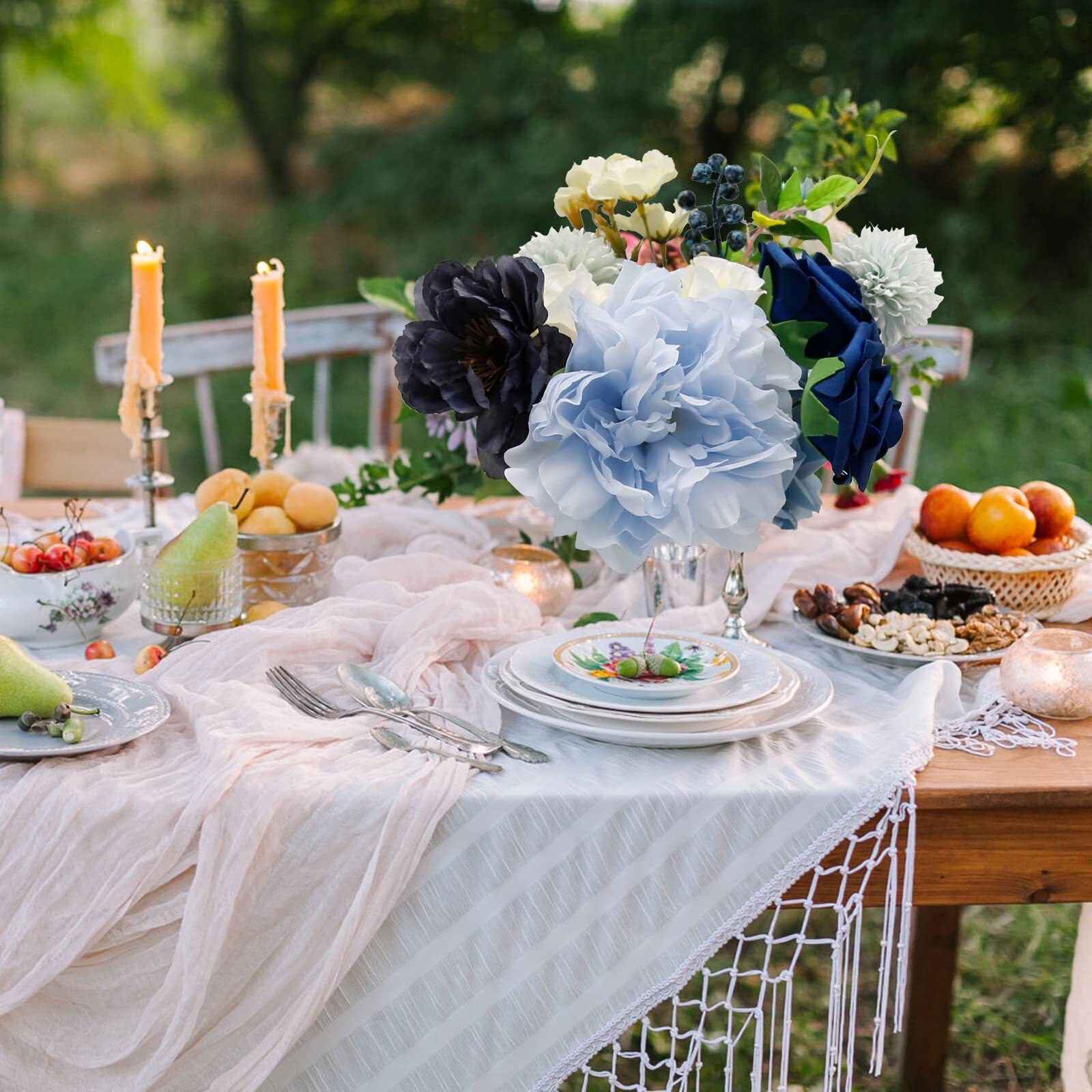 DIY Blue Artificial Flowers for Party Birthday Wedding Table Decorations Arch…