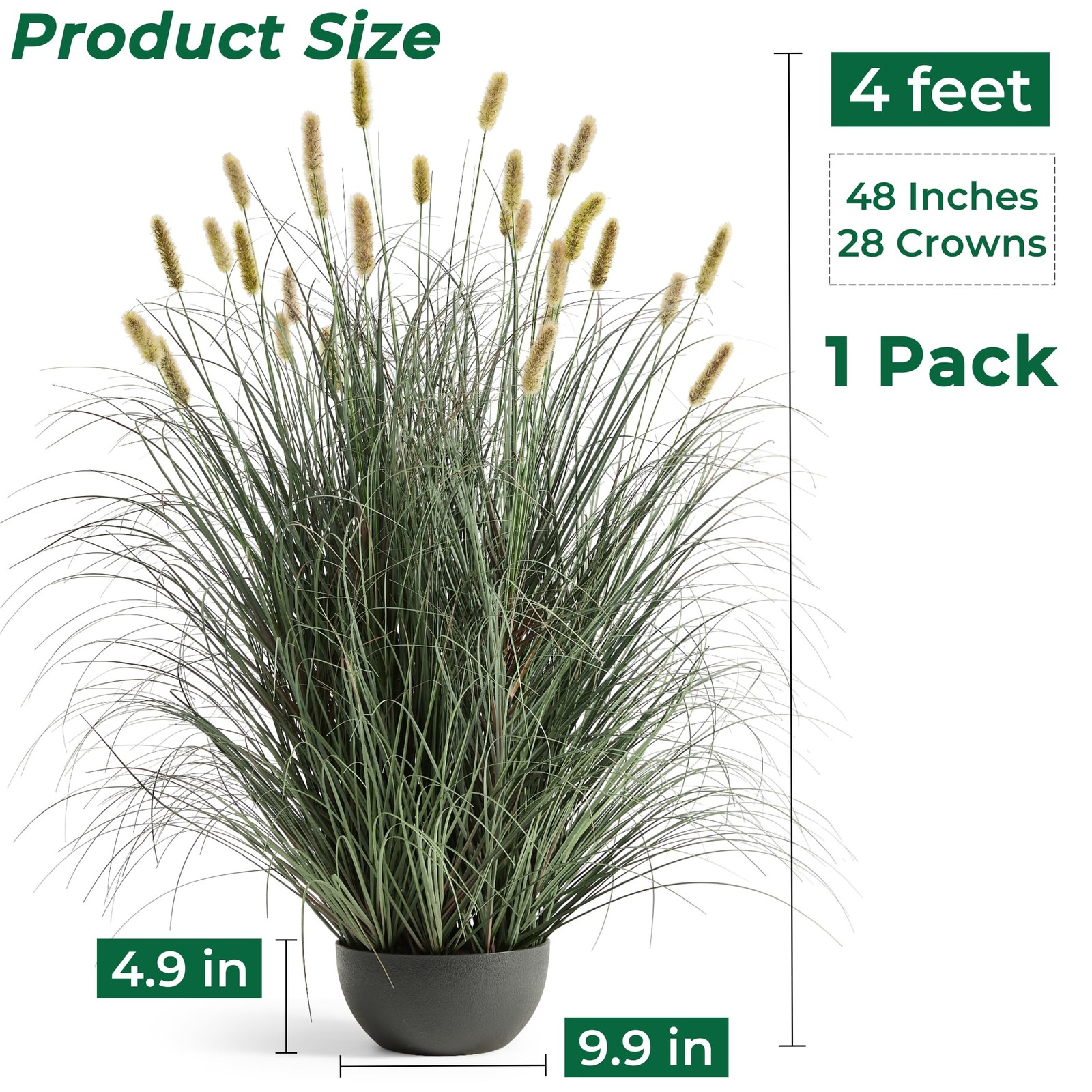 4ft Onion Grass, Artificial Plant and Greenery, Fake Floor Plants Indoor Outd…