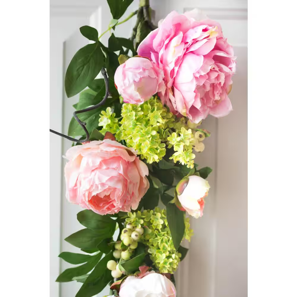 24 In. Artificial Mixed Peony and Hydrangea Teardrop