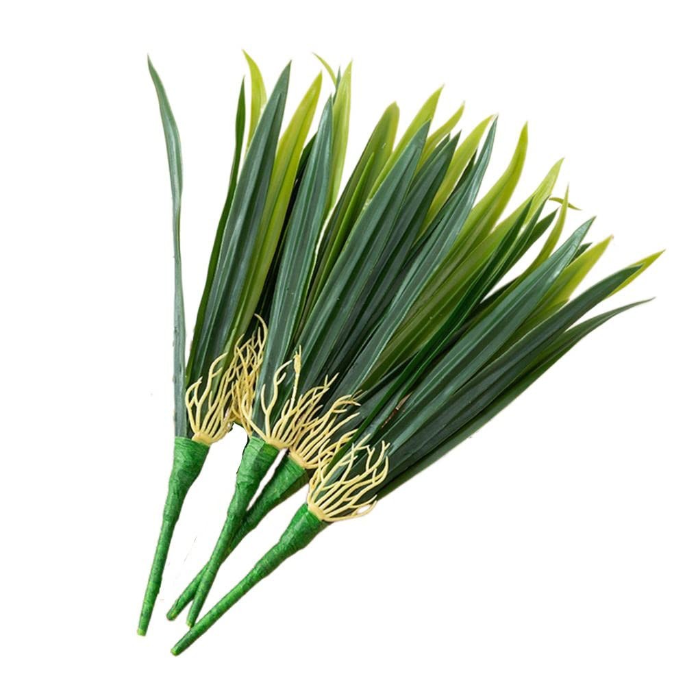 4 PCS Green 12.2 Inch Artificial Orchid Leaf Plastic Phormium Bush Plant