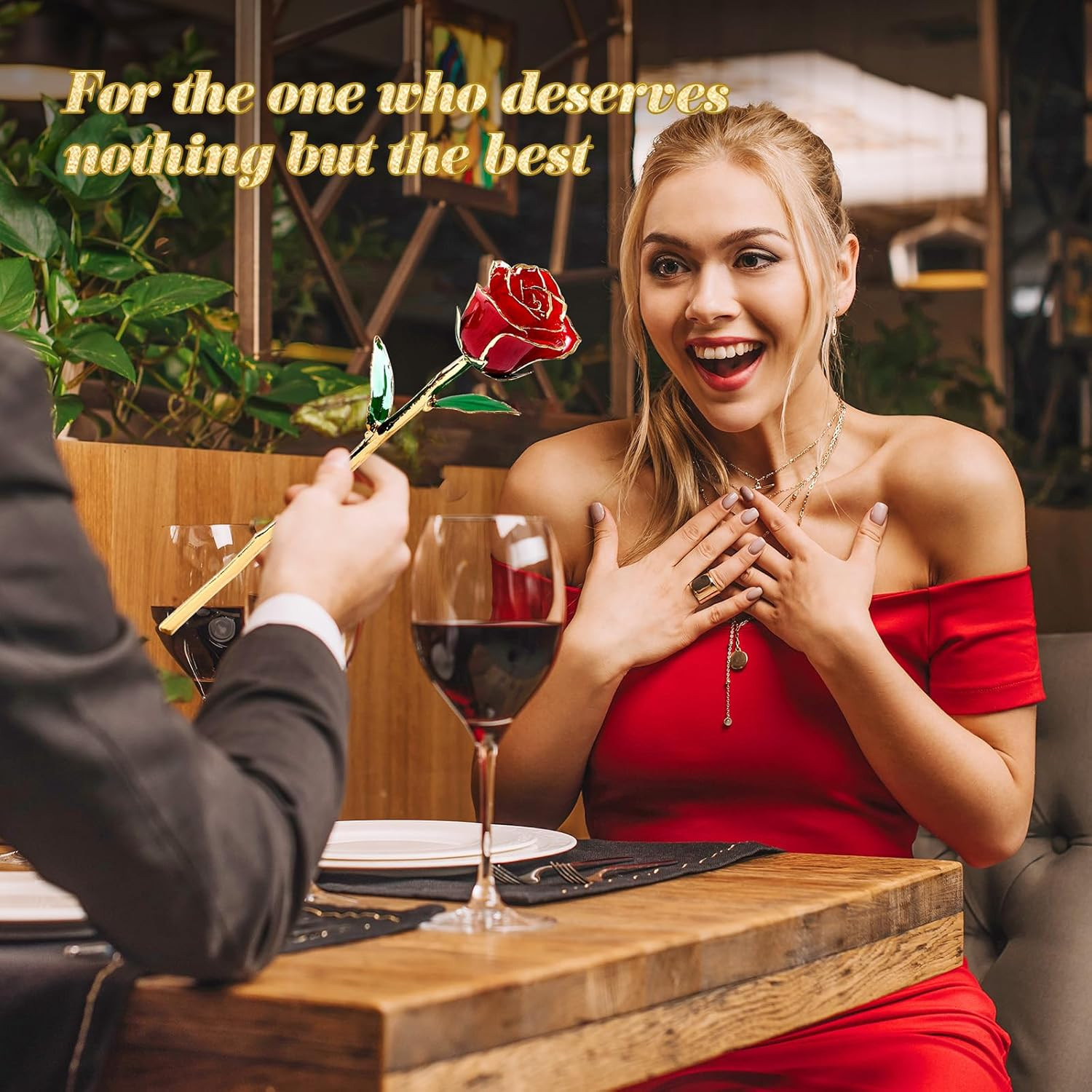 24K Gold Dipped Red Rose – Romantic Gift for Her, Wife, Mom, Anniversary