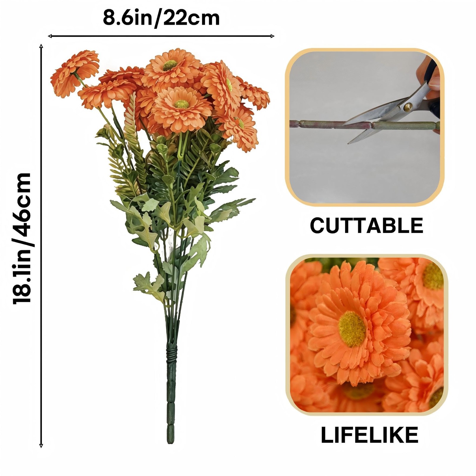 Artificial Mums, Outdoors Faux Fall Flowers Plants for Autumn Home Decor, 10 …