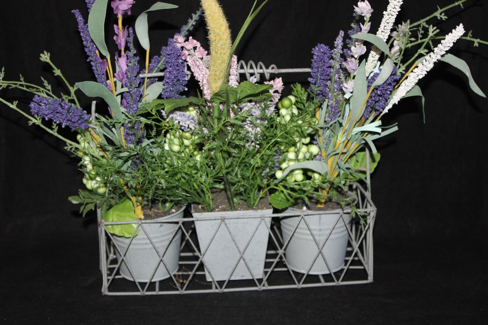 Mixed Artificial Succulent Arrangement in Metal Planter