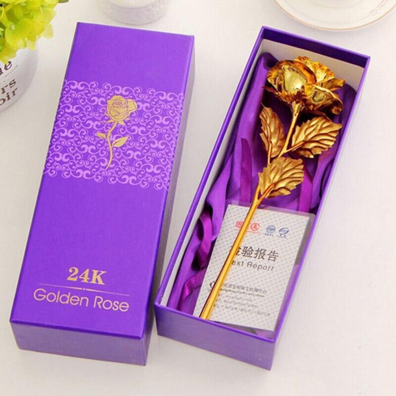 24K Gold Foil Flor rosa LED Galaxy Mother’s de la madre Valentine’s Day Gift2020