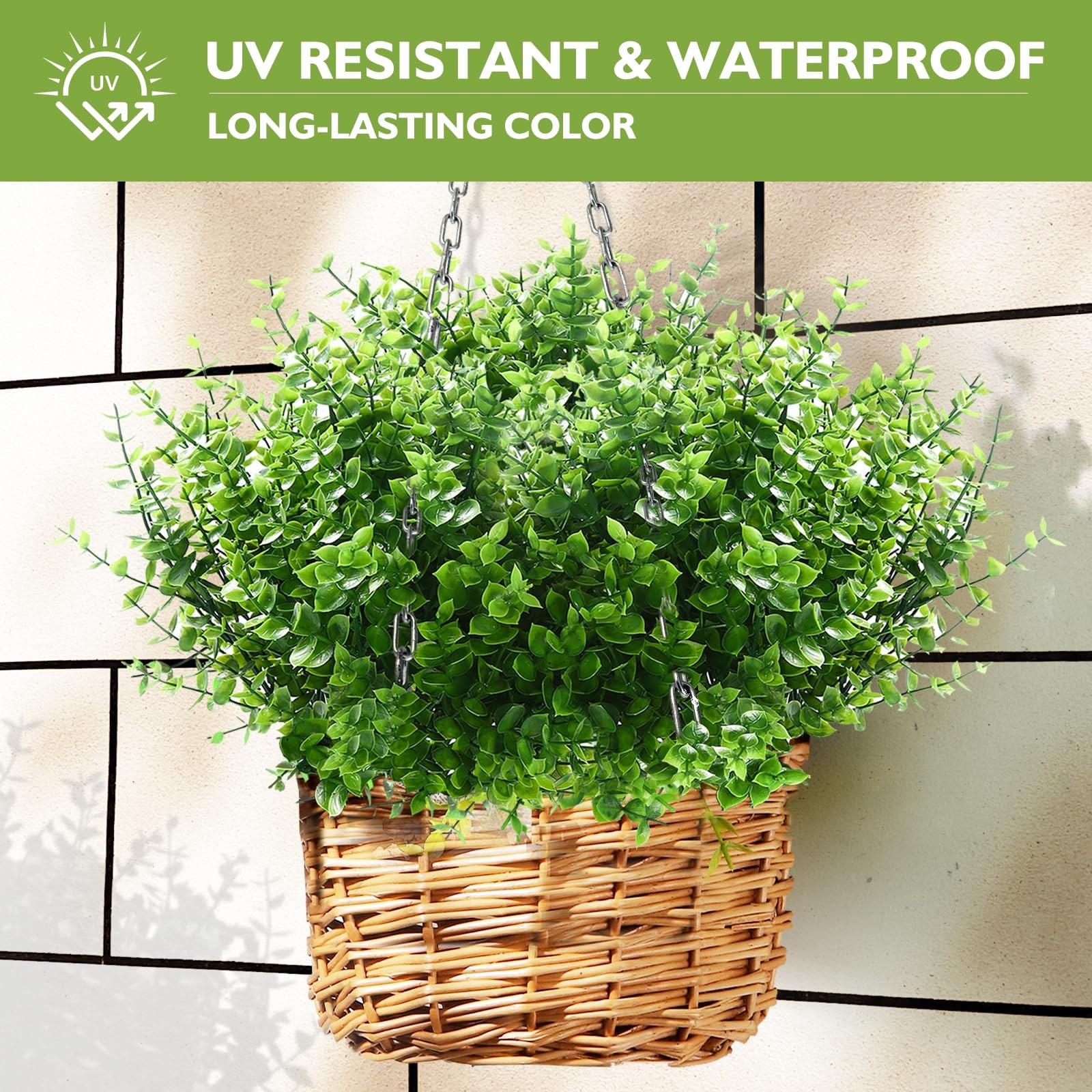 14 Bundles Artificial Grass UV Resistant for Patio Outdoors Fake Faux Silk Pl…