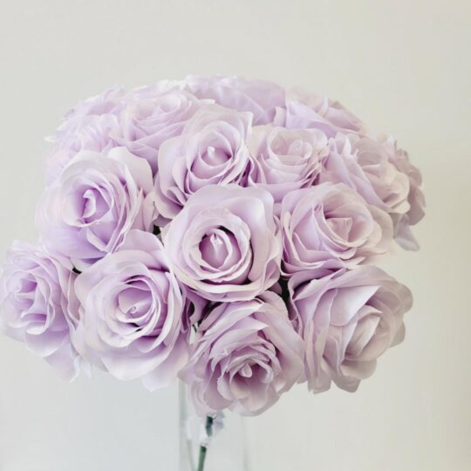 Lilac Purple Rose Bush Artificial Flower