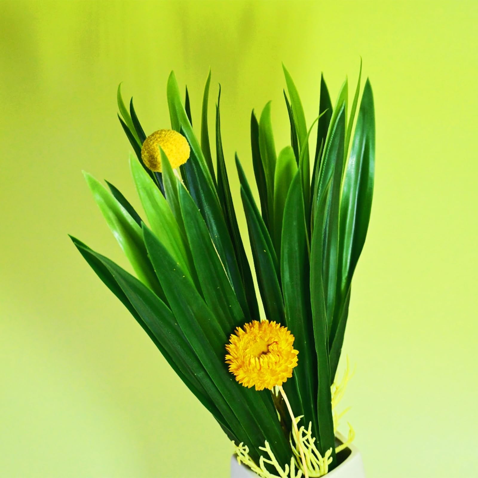 4 PCS Green 12.2 Inch Artificial Orchid Leaf Plastic Phormium Bush Plant