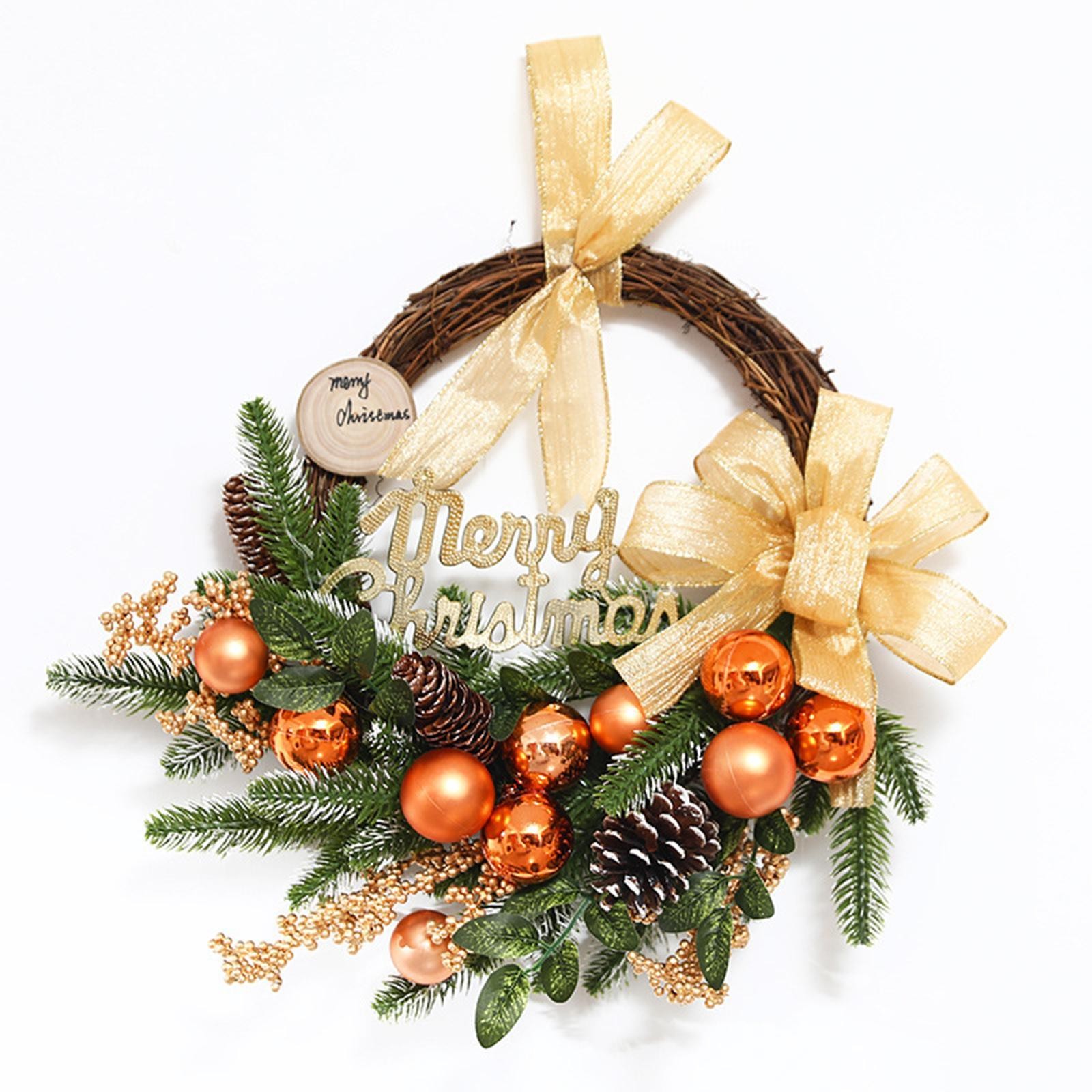 Artificial Christmas Wreath Holiday Garland Door Ornaments Housewarming Front