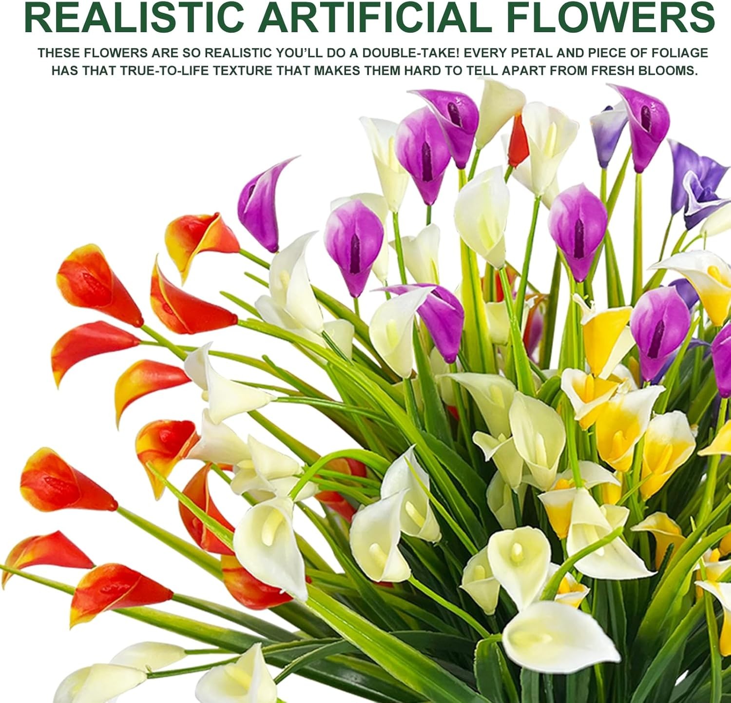 Calla Lily Artificial Flowers 400 Heads UV Resistant Outdoor