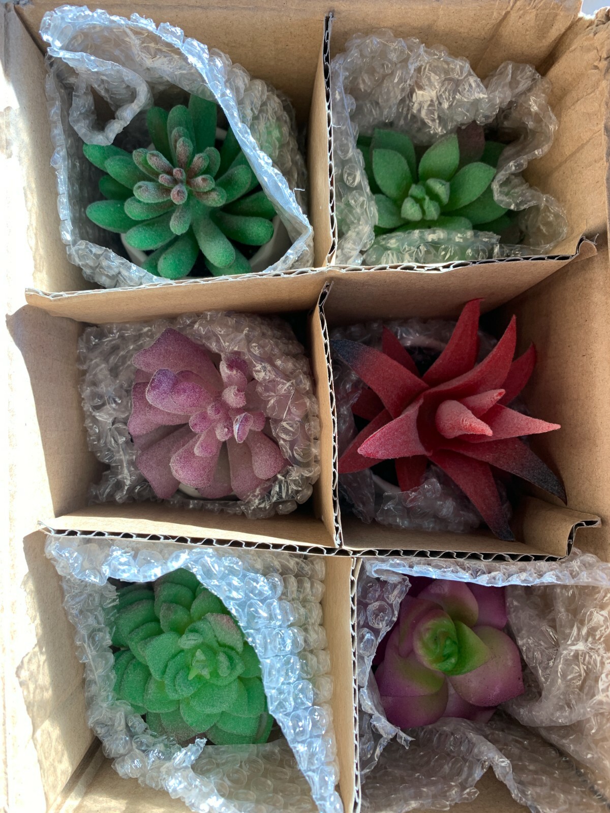 6 Pack Artificial Succulent Plants Lvydec Mini-Sized Fake Succulent Plants (E)