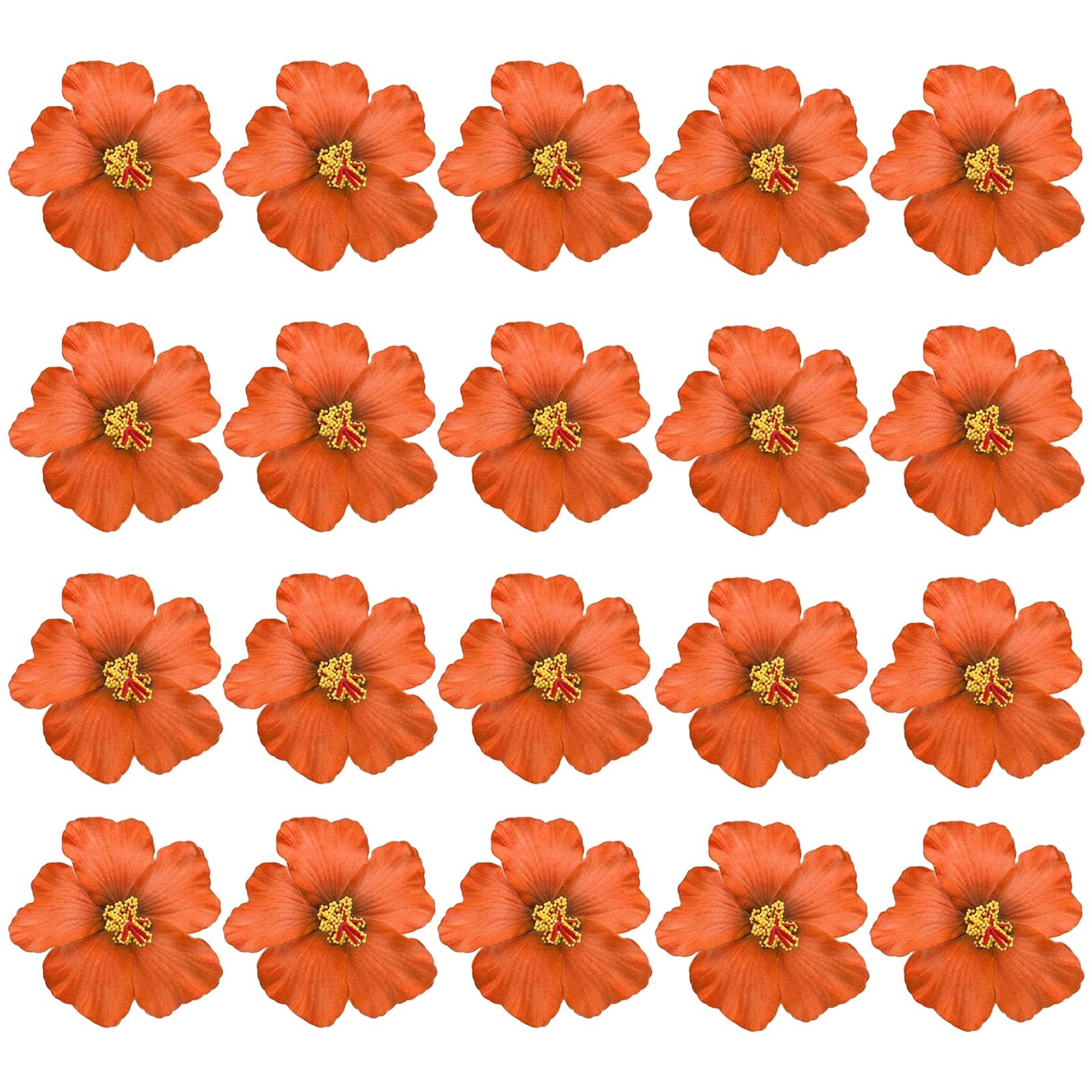 20 Pcs Hawaiian Artificial Flowers, Plumeria Hibiscus Fake Flowers 3.5 Inch f…
