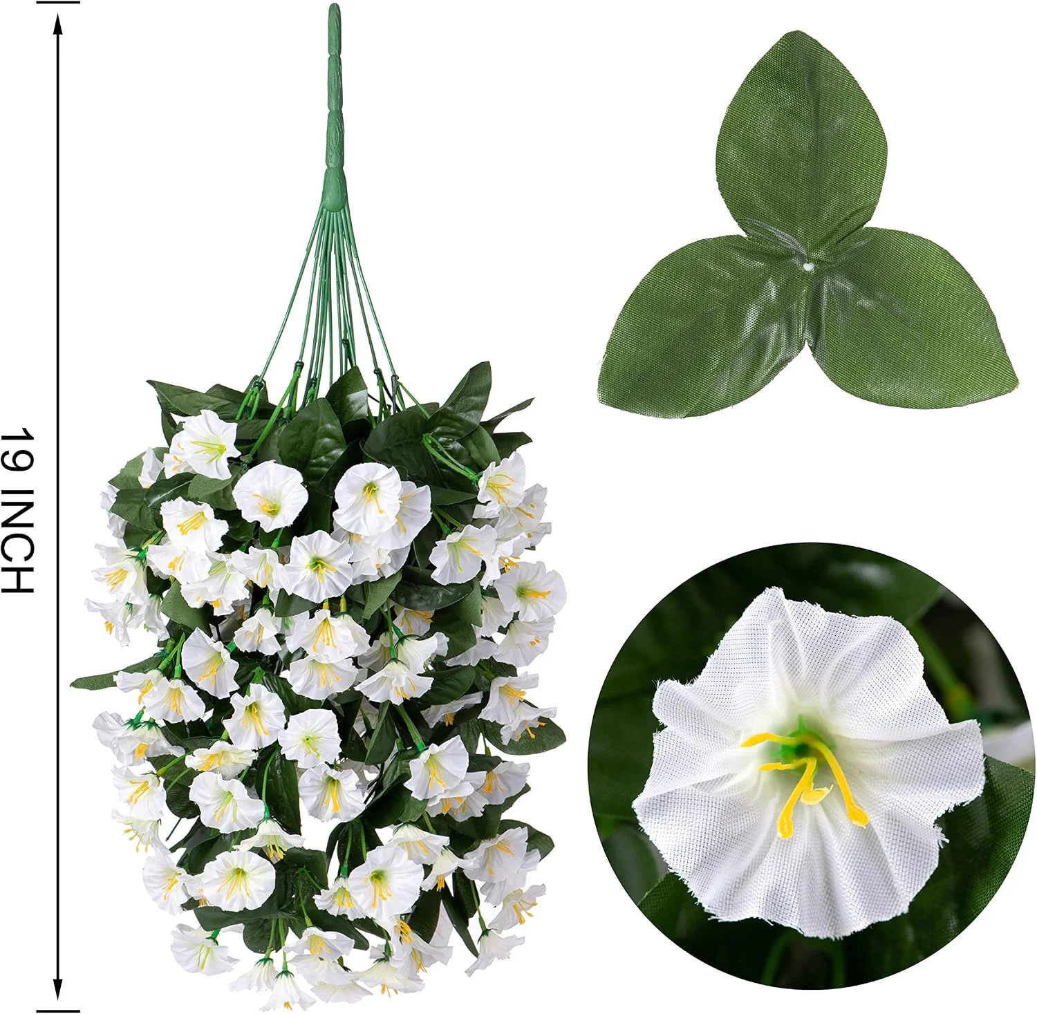 HyeFlora Artificial Fake Hanging Flowers Plants Vines for Outdoor Summer Decorat