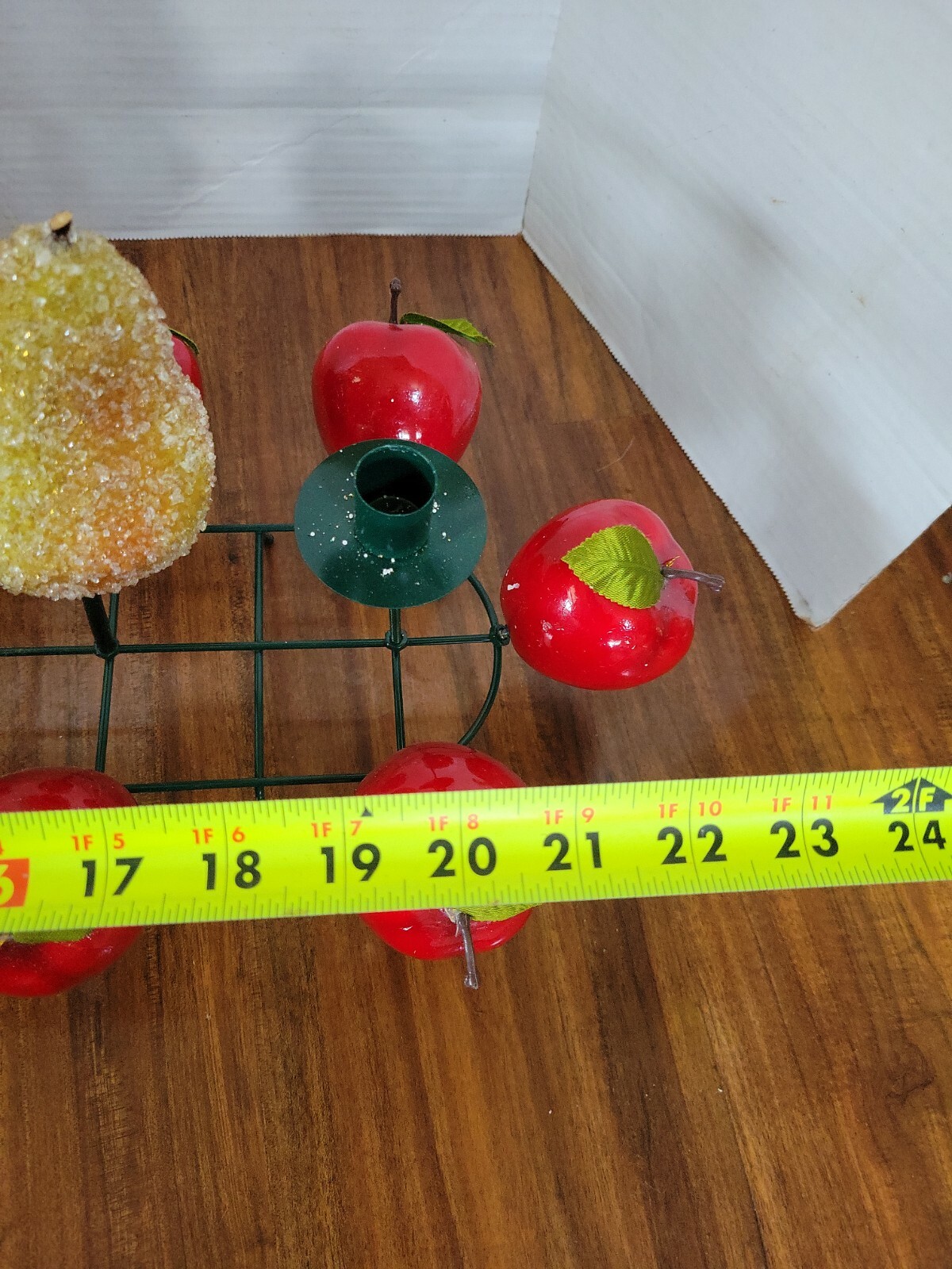 Faux Fruit Apples And Pairs Large Oblong Floral Arrangement Form With 3…
