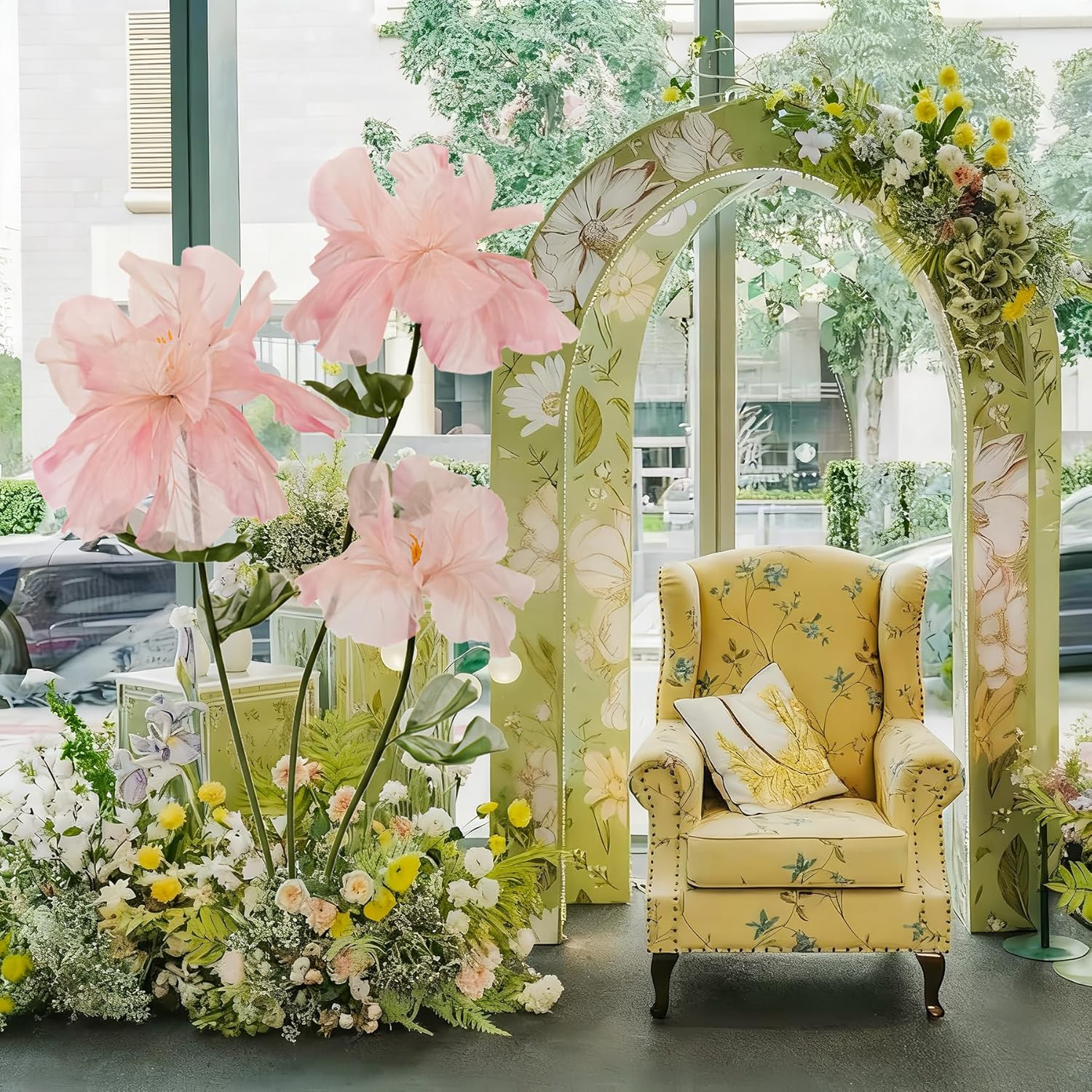 Giant 5.58Ft Pink Poppy Flower Decor for Weddings, Gardens & Displays
