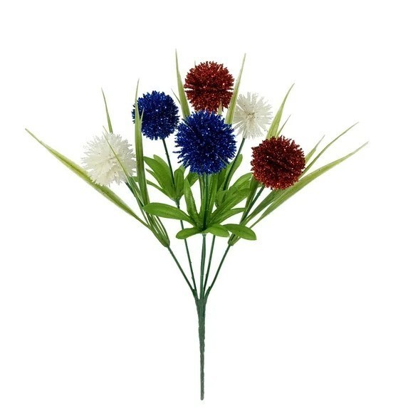 Mainstays 12.5 inches Indoor Artificial Pom Pom Pick, Red, Blue and White Color_