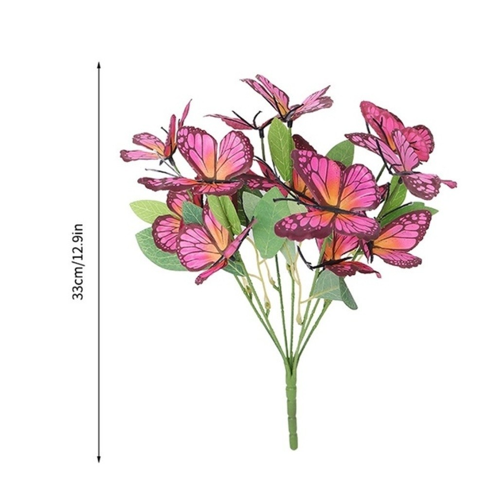 Artificial Silk Butterfly Sprays with Leaves Faux Colorful Floral Accent 33cm