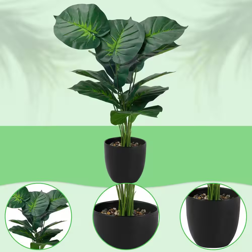 31 In. Green Artificial Tropical Palm Tree for Home Office Living Room Decor Ind