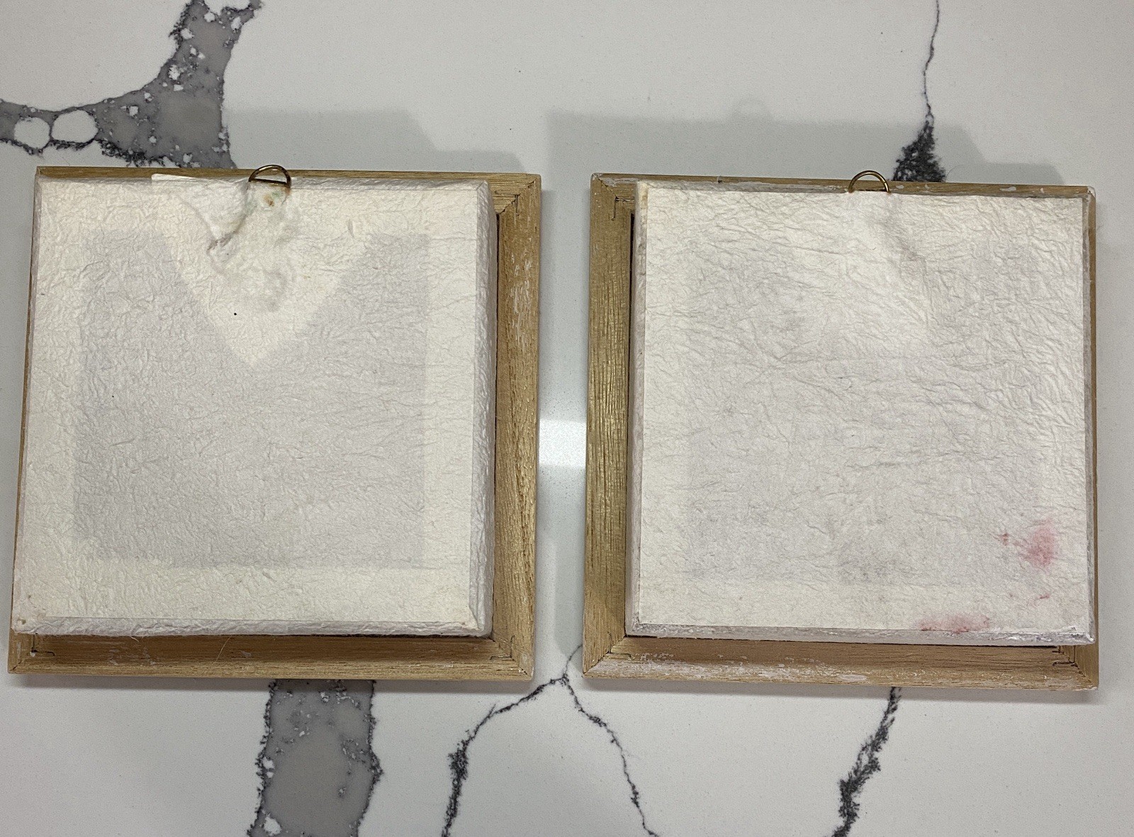 Set of 2 Shadow Box Wall Decor White Frames with Artificial Paper Red Roses
