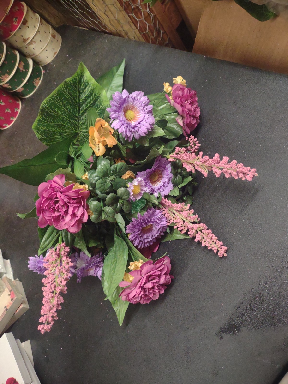 20″ Grand Mixed Bouquet, 17 Stems, Silk Dahlia, Aster, Astilbe, Lavender & Mauve