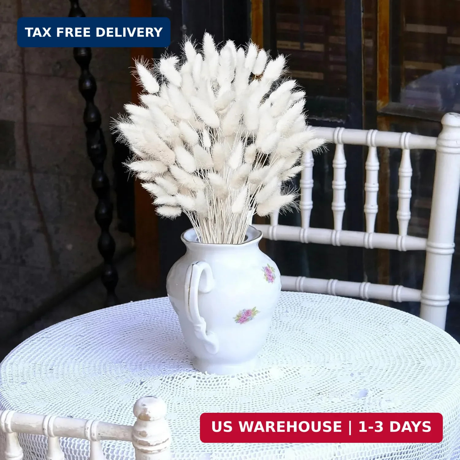 120 PCS White Dried Pampas Grass Decor, 17-inch Pompas Floral, Dry Flowers for D