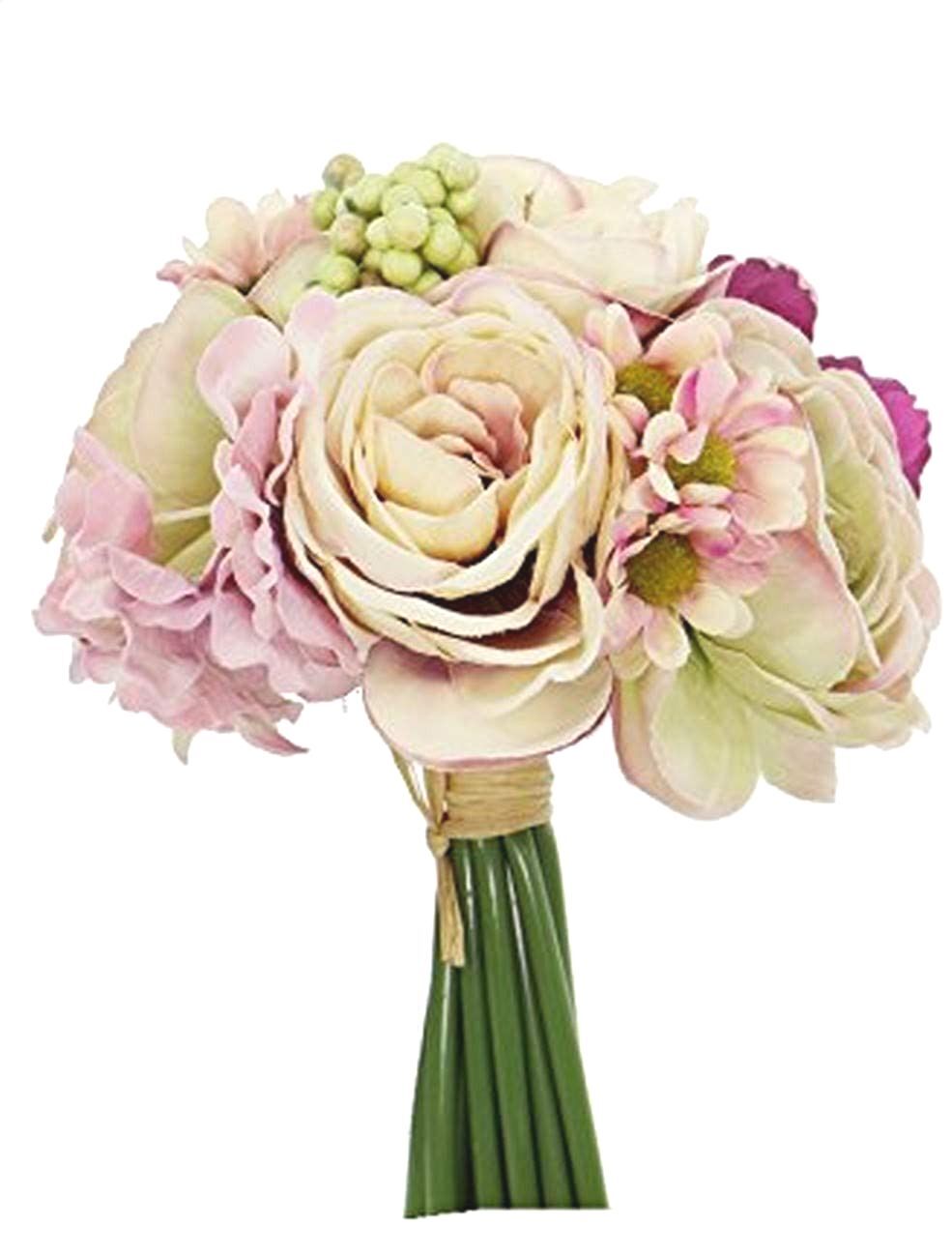 Renaissance 2000 8″ Ranunculus Hydrangea/Daisy Artificial Bush