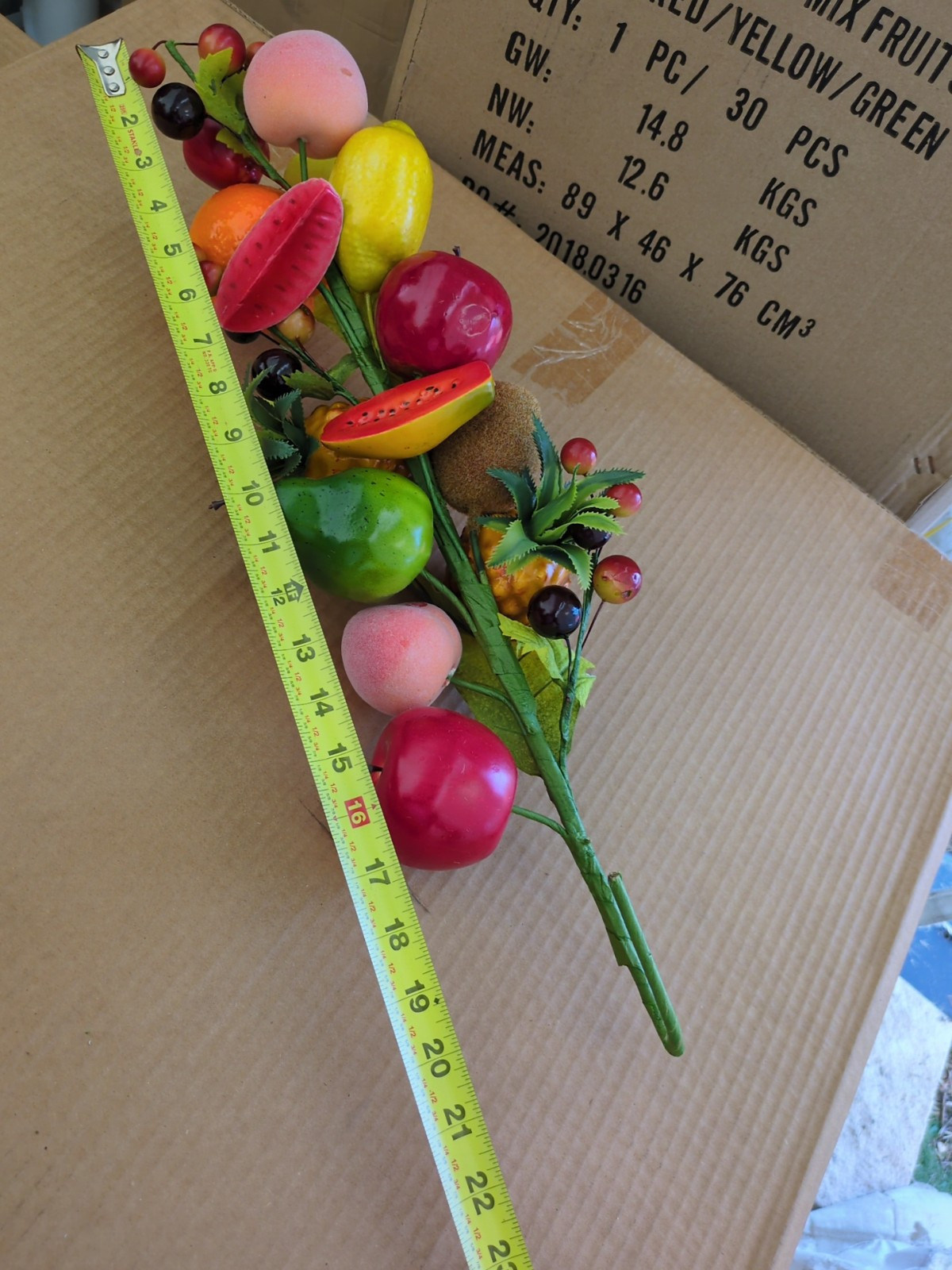 Tropical Mix Fruit Swag for Wall, Home/ Kitchen Decoration, 20″ Long F5Y56 New